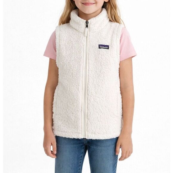 Patagonia Other - Patagonia Girls Vest Los Gatos Fleece Full Zip White Medium 10